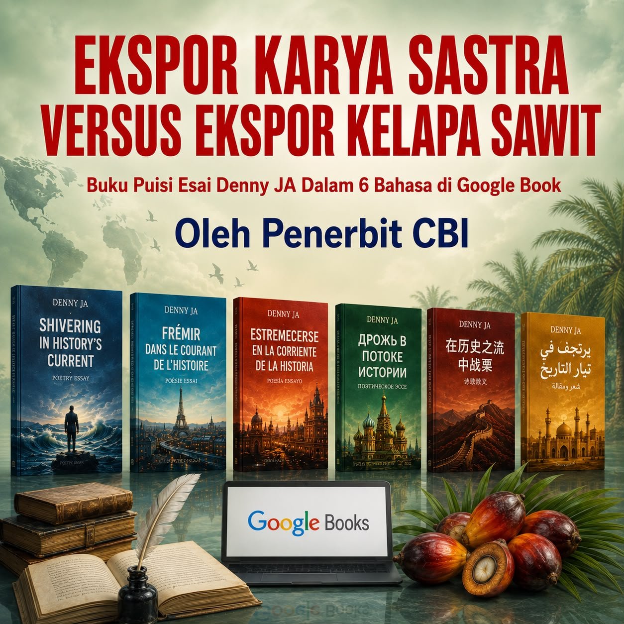 EKSPOR KARYA SASTRA VERSUS EKSPOR KELAPA SAWIT - Buku Puisi Esai Denny JA Dalam Enam Bahasa Tersedia di Google Books EKSPOR KARYA SASTRA VERSUS EKSPOR KELAPA SAWIT - Buku Puisi Esai Denny JA Dalam Enam Bahasa Tersedia di Google Books