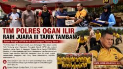 TIM POLRES OGAN ILIR RAIH JUARA III LOMBA TARIK TAMBANG RANGKA HUT RI KE-81
