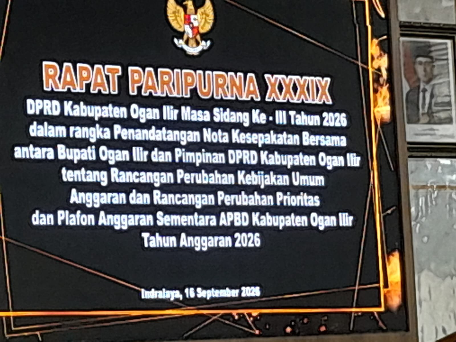 Kepala Dinas PUPR Ogan Ilir Hadiri Paripurna Penandatanganan Nota Kesepakatan Perubahan APBD 2026