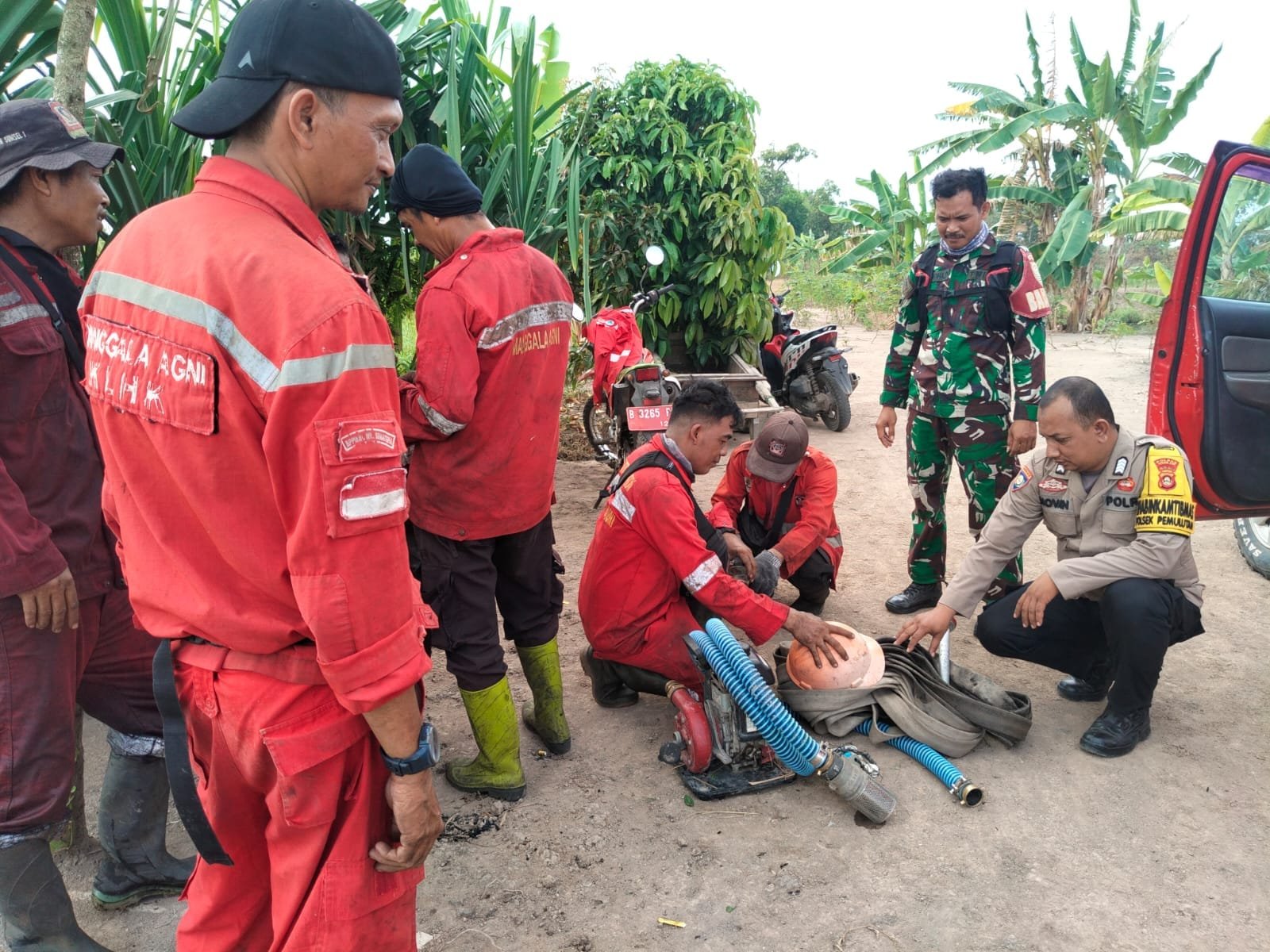 Polsek Pemulutan Ogan ilir Bersama Tiga Pilar Perkuat Patroli dan Edukasi Cegah Karhutla