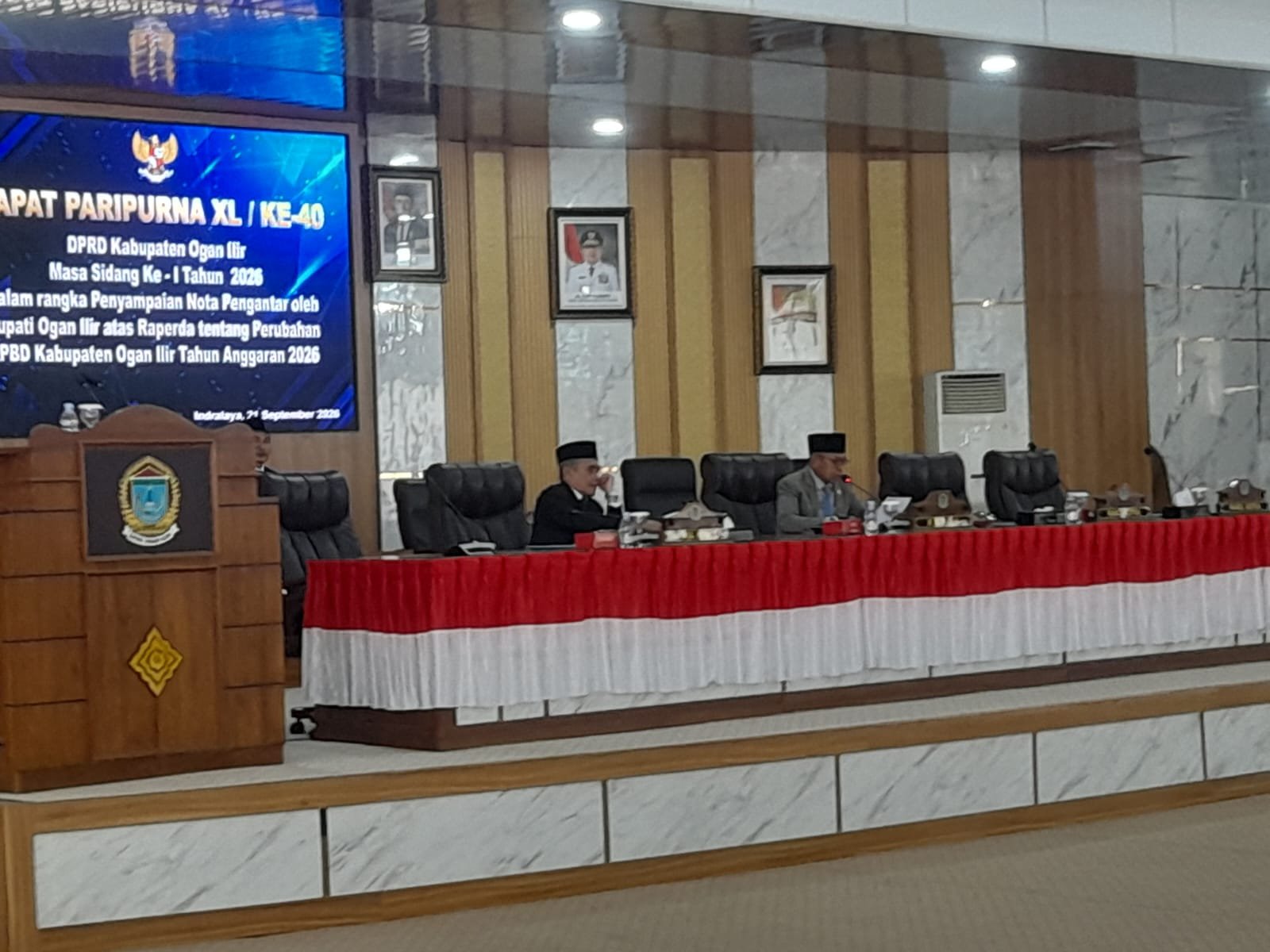 DPRD Ogan Ilir Gelar Rapat Paripurna Penyampaian Nota Pengantar Perubahan APBD Tahun 2026