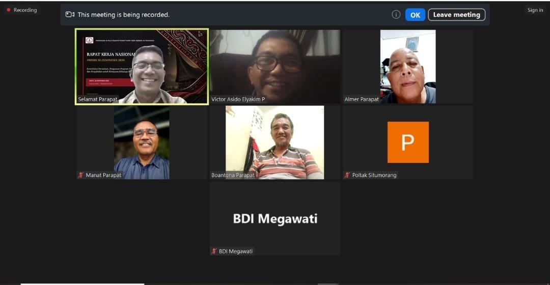 Dari Layar Zoom, Marga Parapat Menyatukan Hati: RAKERNAS 2026 Bukan Milik Panitia, Ini Panggilan untuk Kita Semua