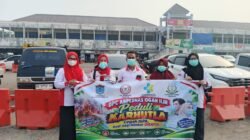ABPEDNAS Ogan Ilir Bagikan 300 Lembar Masker Gratis di Pasar Indralaya