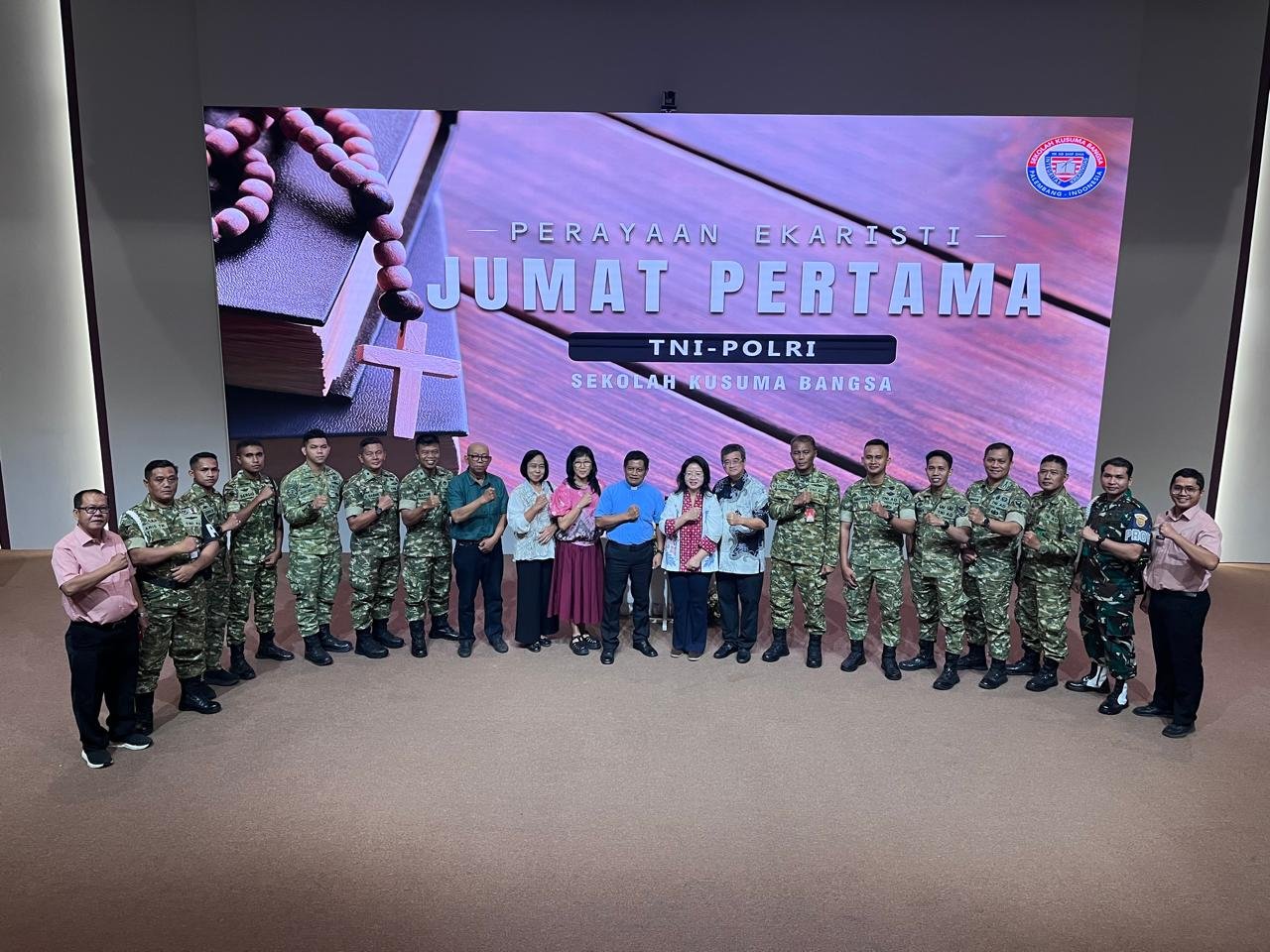 Perkuat Sinergi dan Spiritual, Kodam II/Swj, Polda Sumsel, dan Yayasan Kusuma Bangsa Gelar Misa Bersama