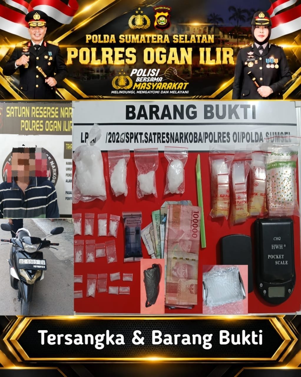 Sat Resnarkoba Polres Ogan Ilir Ringkus Pengedar Sabu 106,99 Gram di Tanjung Sejaro Sat Resnarkoba Polres Ogan Ilir Ringkus Pengedar Sabu 106,99 Gram di Tanjung Sejaro