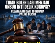 MENGAPA KERUGIAN NEGARA TIDAK BOLEH LAGI MENJADI UNSUR INTI DELIK KORUPSI?  PELAJARAN DARI 10 NEGARA PALING BERSIH