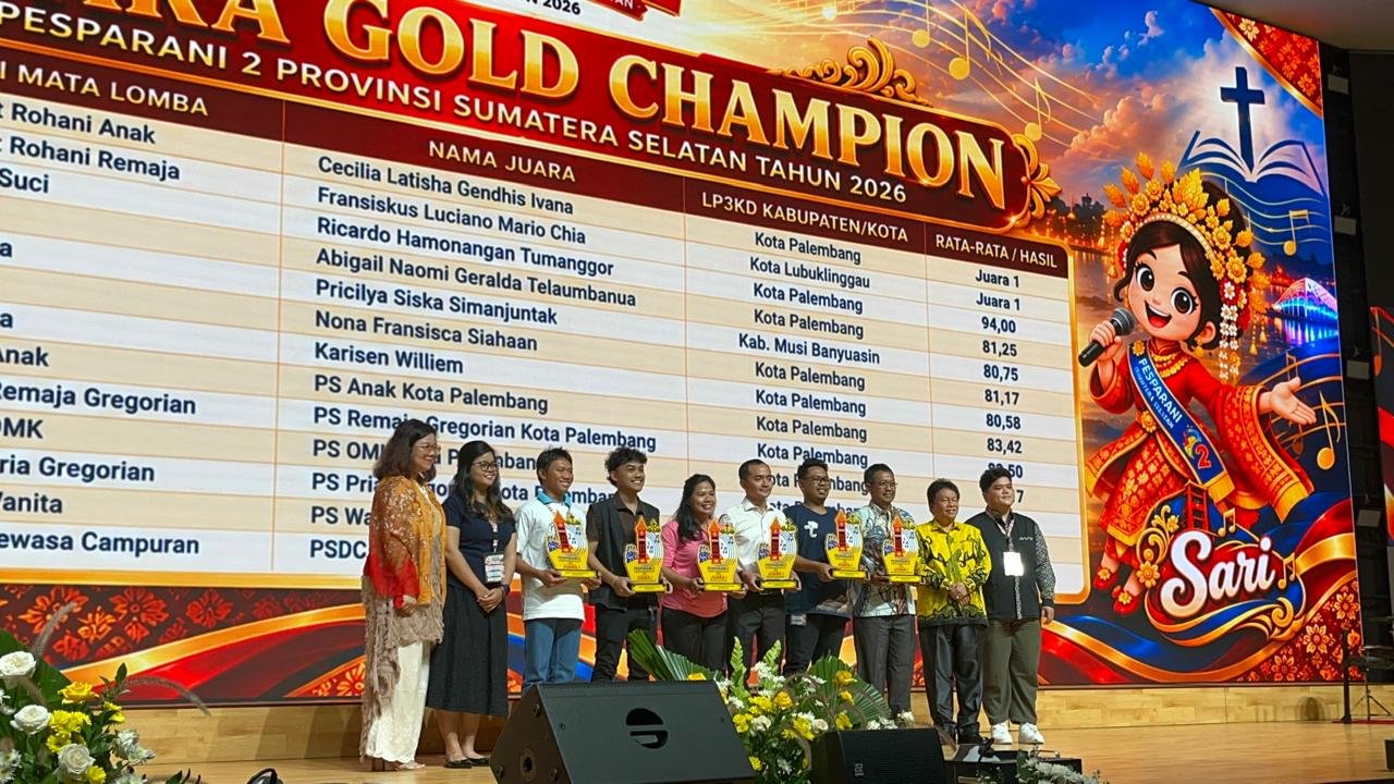 Pesparani II Sumsel Sukses Digelar: Wujud Harmoni, Penguat Toleransi, dan Titik Tolak Menuju Nasional 2027 Pesparani II Sumsel Sukses Digelar: Wujud Harmoni, Penguat Toleransi, dan Titik Tolak Menuju Nasional 2027