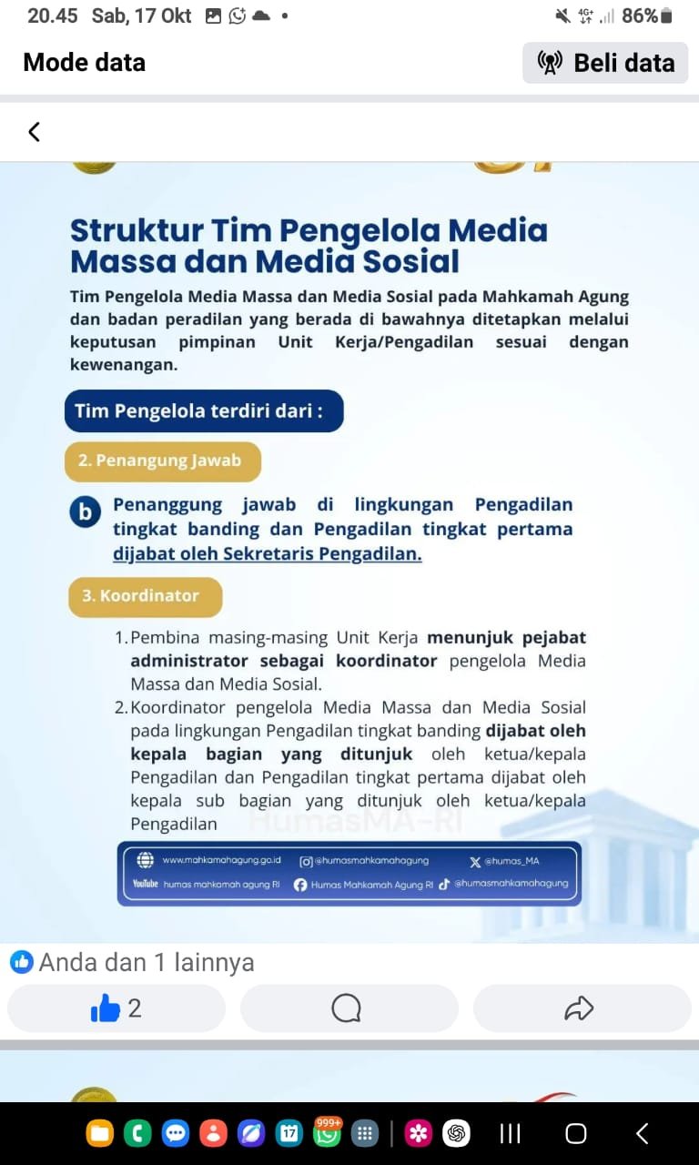 R Wendeilyna Simarmata, Yuk Simak, MA Terbitkan SK Pedoman Media Massa dan Media Sosial, Jaga Transparansi serta Independensi Peradilan