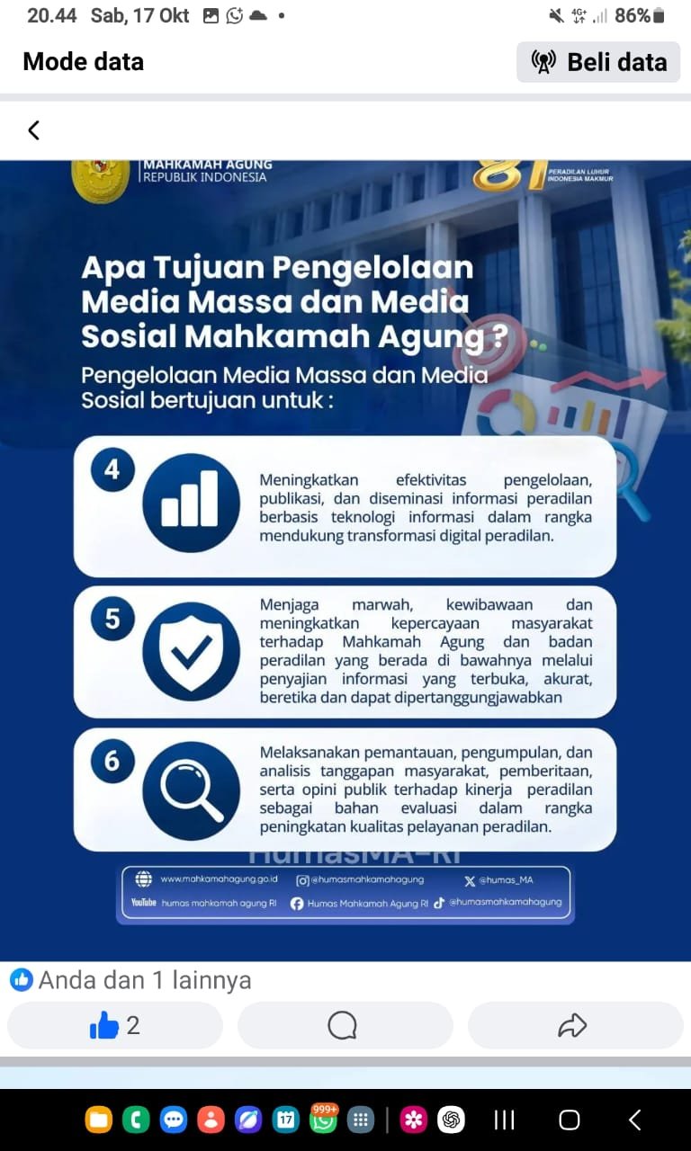 R Wendeilyna Simarmata, Yuk Simak, MA Terbitkan SK Pedoman Media Massa dan Media Sosial, Jaga Transparansi serta Independensi Peradilan R Wendeilyna Simarmata, Yuk Simak, MA Terbitkan SK Pedoman Media Massa dan Media Sosial, Jaga Transparansi serta Independensi Peradilan