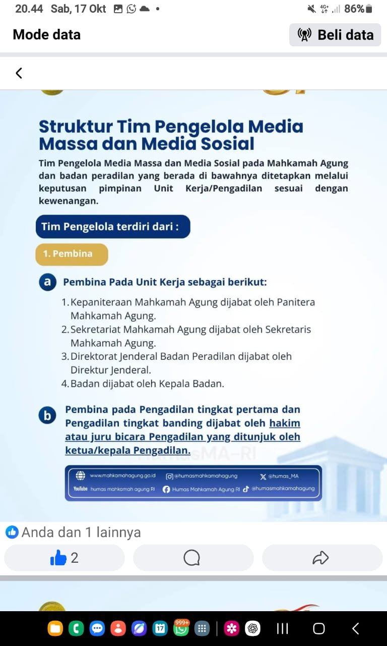R Wendeilyna Simarmata, Yuk Simak, MA Terbitkan SK Pedoman Media Massa dan Media Sosial, Jaga Transparansi serta Independensi Peradilan R Wendeilyna Simarmata, Yuk Simak, MA Terbitkan SK Pedoman Media Massa dan Media Sosial, Jaga Transparansi serta Independensi Peradilan