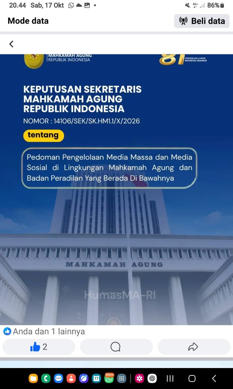R Wendeilyna Simarmata, Yuk Simak, MA Terbitkan SK Pedoman Media Massa dan Media Sosial, Jaga Transparansi serta Independensi Peradilan R Wendeilyna Simarmata, Yuk Simak, MA Terbitkan SK Pedoman Media Massa dan Media Sosial, Jaga Transparansi serta Independensi Peradilan