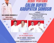 Bawaslu Samosir Agar Periksa Undangan Nobar Debat Cabup Samosir Yang Merubah Posisi Fhoto Paslon