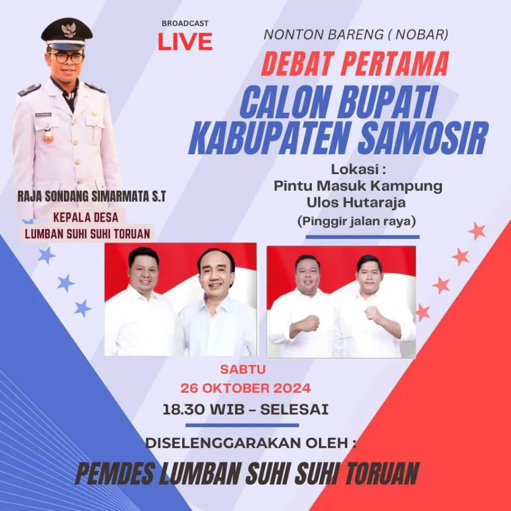 Bawaslu Samosir Agar Periksa Undangan Nobar Debat Cabup Samosir Yang Merubah Posisi Fhoto Paslon Bawaslu Samosir Agar Periksa Undangan Nobar Debat Cabup Samosir Yang Merubah Posisi Fhoto Paslon